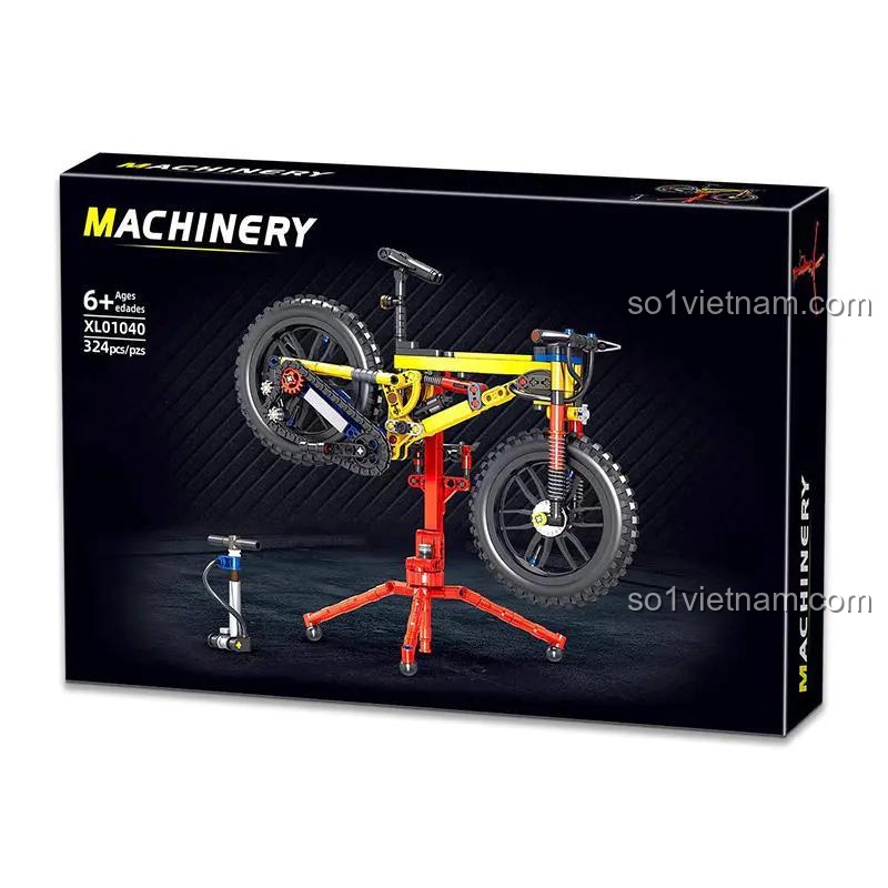 Hộp đựng bộ đồ chơi xe đạp địa hình Machinery ZHEGAO XL01040, đồ chơi xây dựng cho bé trai