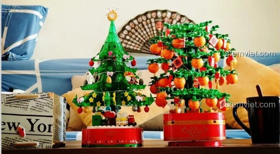 Sản phẩm hoàn thiện Hộp nhạc Cây Phát Tài ZHEGAO QL0987, sẵn sàng để trưng bày và thưởng thức âm nhạc.