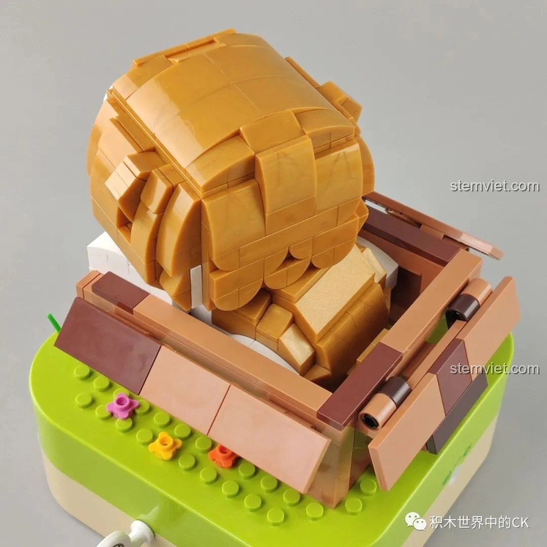 Mô hình hộp nhạc chú chó con Sweetheart Puppy JAKI kết hợp với bảng hiệu