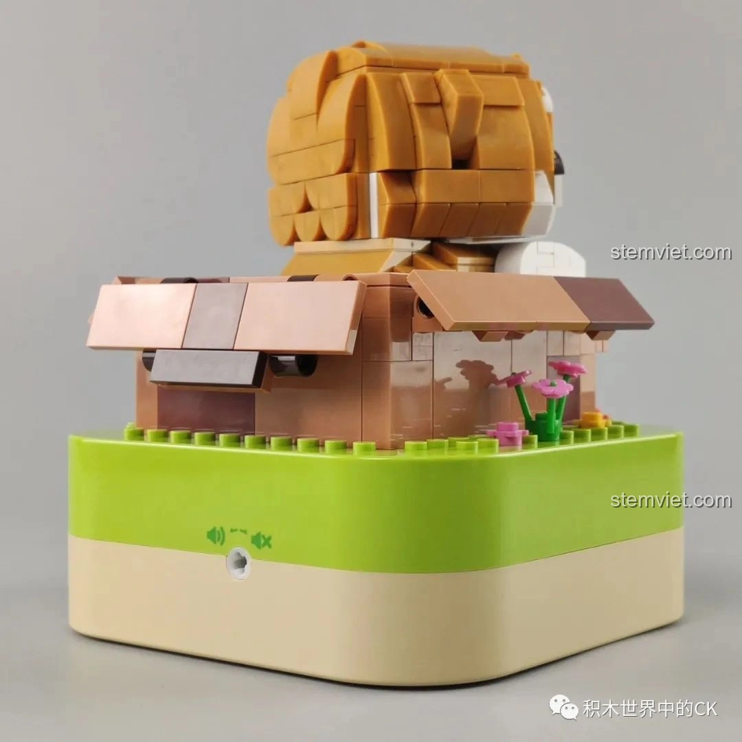 Góc nhìn bên cạnh mô hình hộp nhạc chú chó con Sweetheart Puppy JAKI