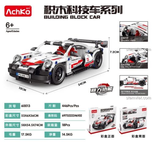 Hộp sản phẩm bộ lắp ghép xe Porsche 911 AchKo 60013