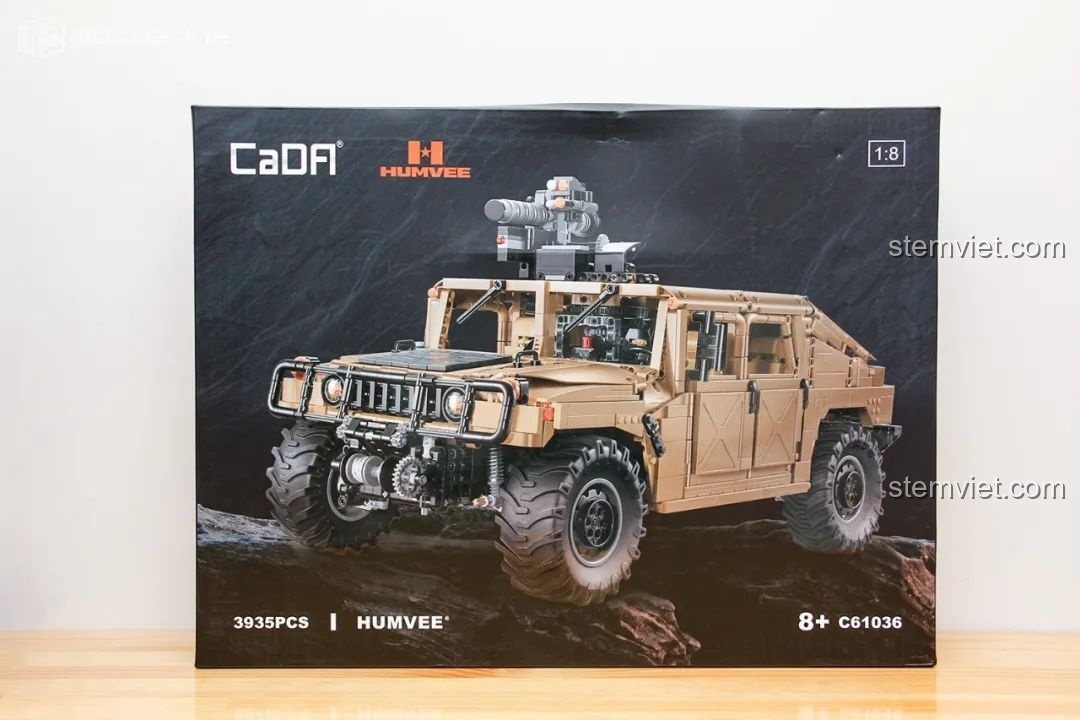 Hộp đồ chơi CaDA C61036 Humvee H1 tỉ lệ 1:8, 3935 chi tiết, độ tuổi 8+.