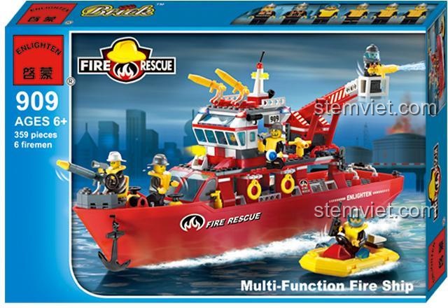Hộp sản phẩm tàu cứu hỏa đa năng Enlighten 909