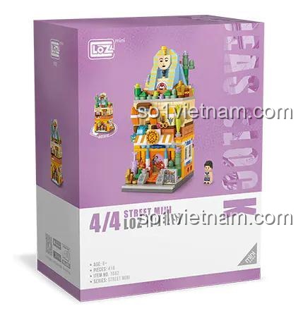 Hộp đồ chơi xây dựng Tiệm đồ cổ Ai Cập 1652 của Loz, gồm 418 chi tiết mini block, quà tặng sáng tạo cho bé.