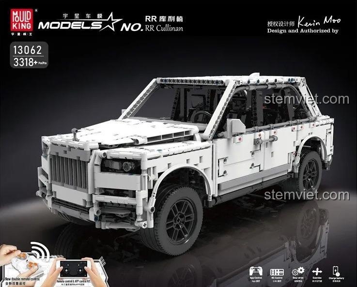 Hộp đồ chơi mô hình Mould King 13062, bộ xếp hình Siêu xe SUV Rolls-Royce Cullinan với 3318 chi tiết, có điều khiển từ xa.