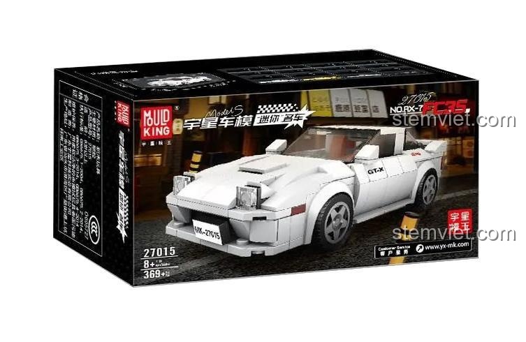 Hộp sản phẩm bộ xếp hình Mould King 27015 Mazda RX-7, món quà giá tốt cho bé trai mê xe.