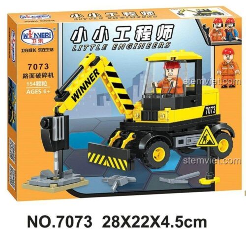 Hộp sản phẩm bộ đồ chơi Winner 7073 Máy Phá Đá Đường Bộ