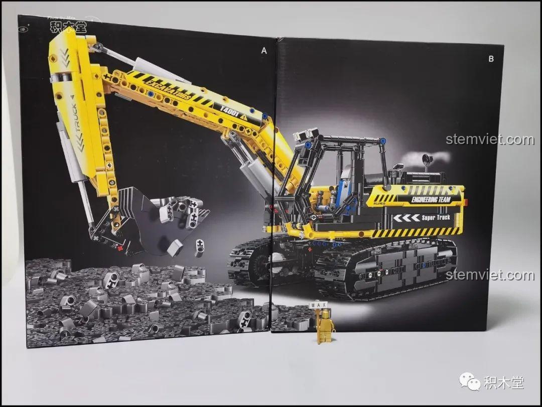 Hộp Taigaole T4001 được mở ra, cho thấy hai ngăn chứa linh kiện A và B riêng biệt.