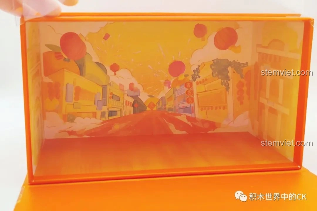 Hộp đồ chơi lắp ráp Wekki 506051 Quán Trà Thảo Mộc Vương Lão Cát có thể biến thành phông nền trưng bày mô hình.