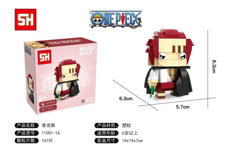 Bộ lắp ghép Shanks Tóc Đỏ HSANHE 11001-16, mô hình BrickHeadz 167 mảnh ghép cho bé trai 6 tuổi, giá tốt.