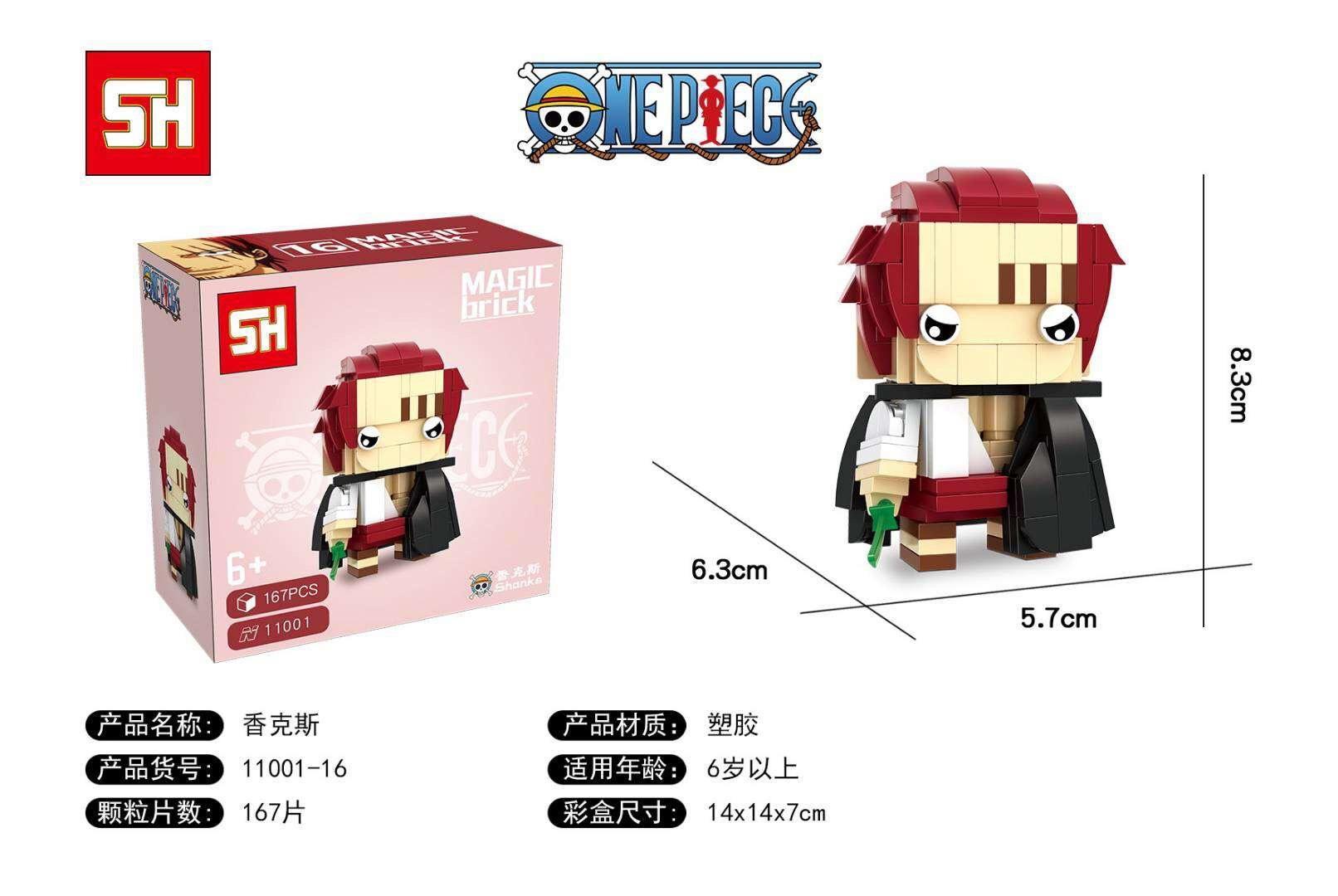 Bộ lắp ghép Shanks Tóc Đỏ HSANHE 11001-16, mô hình BrickHeadz 167 mảnh ghép cho bé trai 6 tuổi, giá tốt.