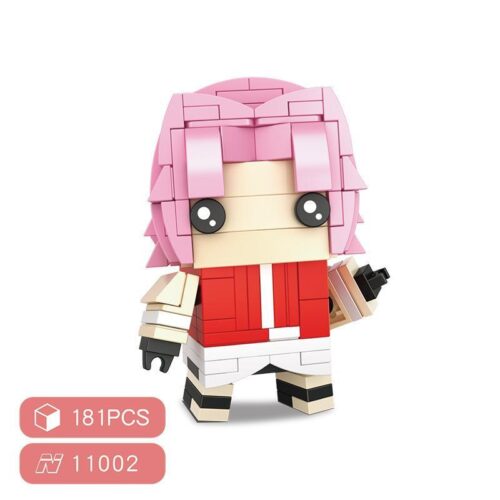 Bộ lắp ghép HSANHE 11002-3 mô hình Sakura Haruno đầu vuông, 181 mảnh ghép, màu hồng đỏ trắng đen, phù hợp bé gái 6 tuổi, giá tốt.