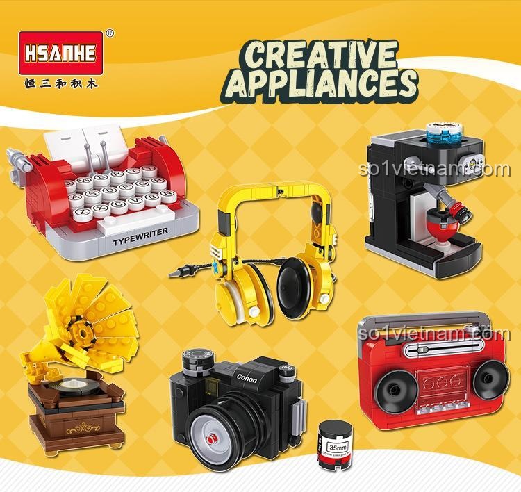 Hộp bộ đồ chơi lắp ghép mô hình máy ảnh HSANHE 30005, đồ chơi sáng tạo cho bé 6 tuổi