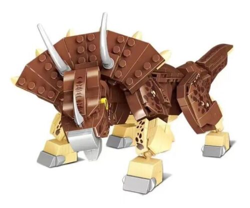 Mô hình khủng long Triceratops lắp ráp từ bộ đồ chơi HSANHE 33003, 475 mảnh ghép, phù hợp cho bé trai 6 tuổi