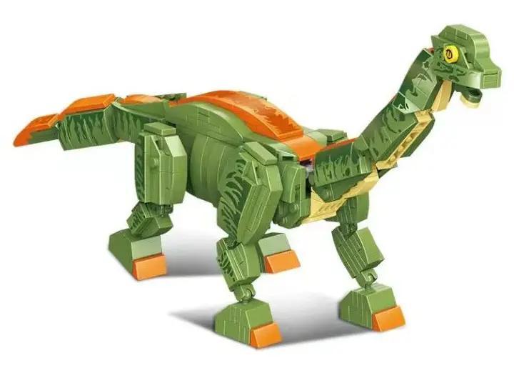 Mô hình khủng long Brachiosaurus lắp ráp từ bộ đồ chơi HSANHE 33004, 437 chi tiết, màu xanh lá và cam, dành cho bé trai 6 tuổi