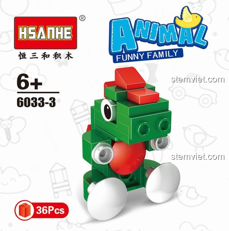 Hộp sản phẩm HSANHE 6033-3 lắp ráp mô hình rồng, 36 mảnh, cho bé 6+.
