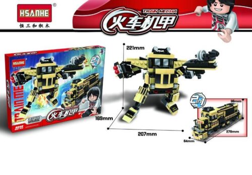 HSANHE 6239 Xe lửa biến hình Đồ chơi lắp ráp xe lửa 502 mảnh