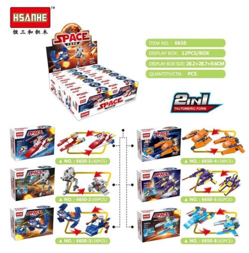 Bộ lắp ghép không gian HSANHE 6650 Star Wars 2 trong 1 cho bé trai 6 tuổi, đồ chơi mô hình phi thuyền robot giá tốt, rèn luyện tư duy sáng tạo.