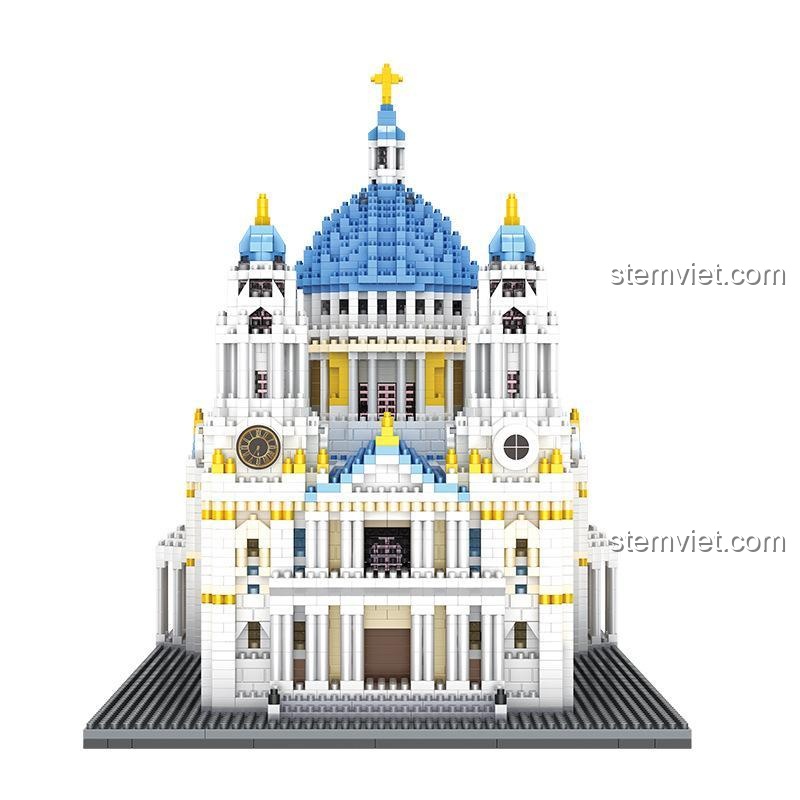 Mặt trước của đồ chơi mô hình HSANHE 8650 Nhà thờ St. Paul's Cathedral, thể hiện các chi tiết kiến trúc Baroque phức tạp.