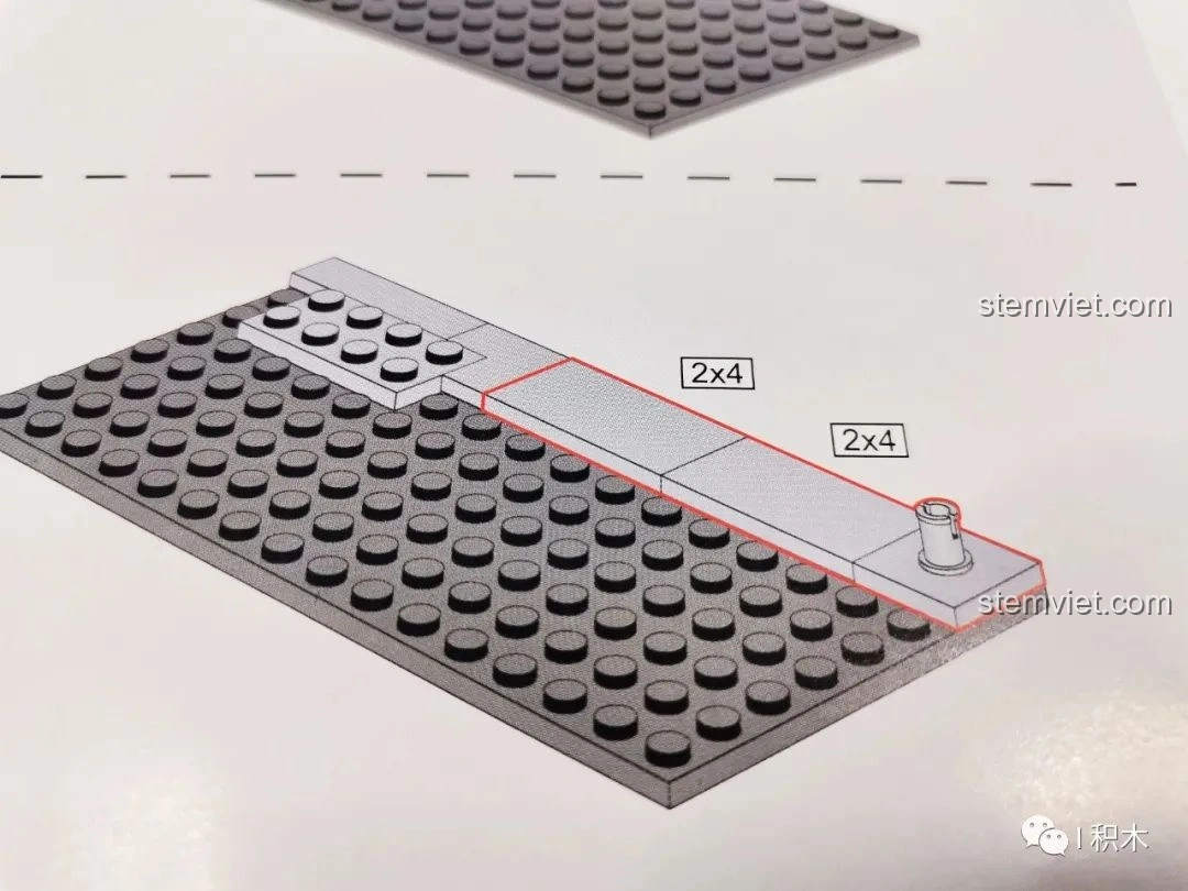 Chi tiết hướng dẫn lắp ráp các mảnh ghép nhỏ 2x4 trong sách CaDA C66006