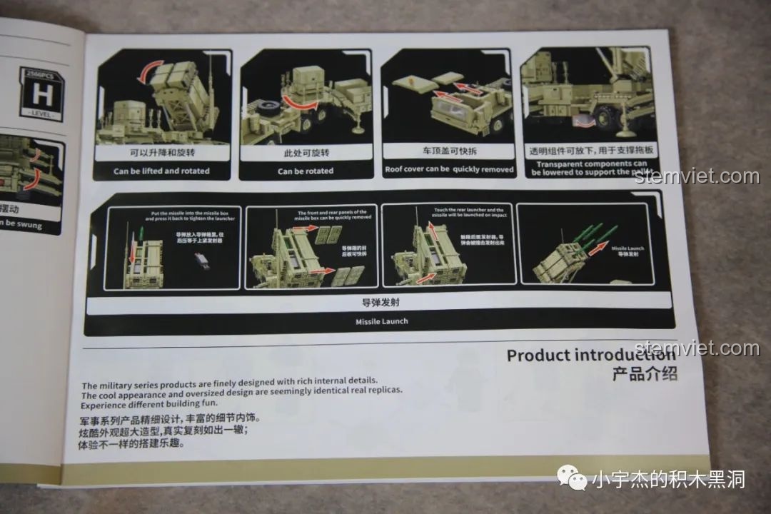 Hướng dẫn chi tiết cơ chế bắn tên lửa của mô hình Xe tải quân sự hạng nặng HEMTT Panlos Brick.