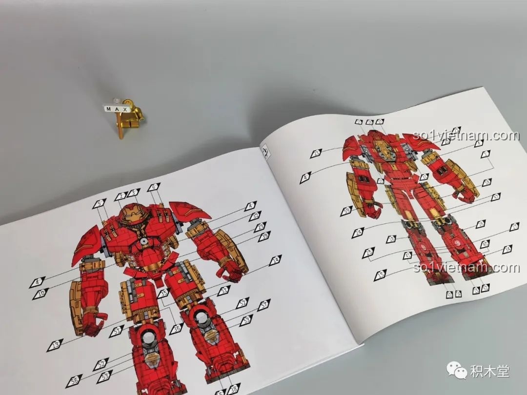 Trang hướng dẫn dán decal cho KBOX V5004 Giáp Chống Hulk MK44, chi tiết vị trí 64 miếng dán. Cảm nhận KBOX 5004 Giáp Chống Hulk MK44 cần sự khéo léo.