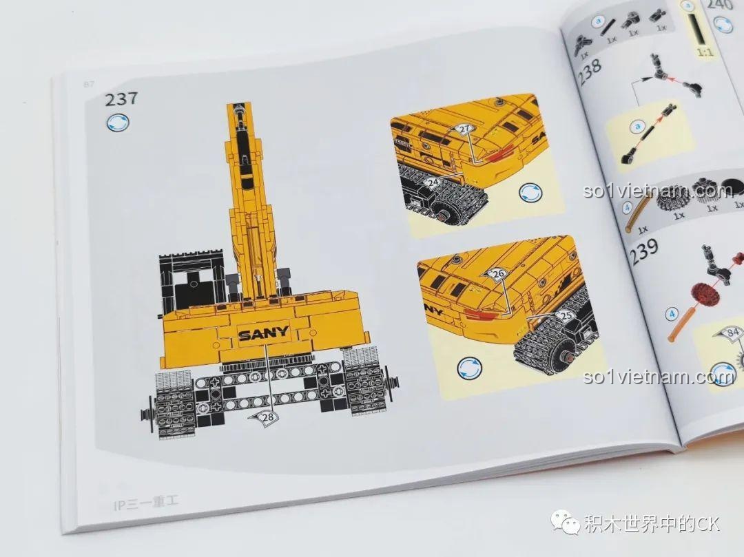 Trang hướng dẫn dán sticker cho mô hình xe xúc Sembo 712017, đảm bảo độ chính xác và thẩm mỹ cho sản phẩm.