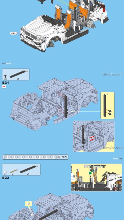 Hướng dẫn lắp ghép CaDA C61007 Xe địa hình G5 - Sách CaDA C61007 Mô hình SUV PDF gốc chất lượng cao