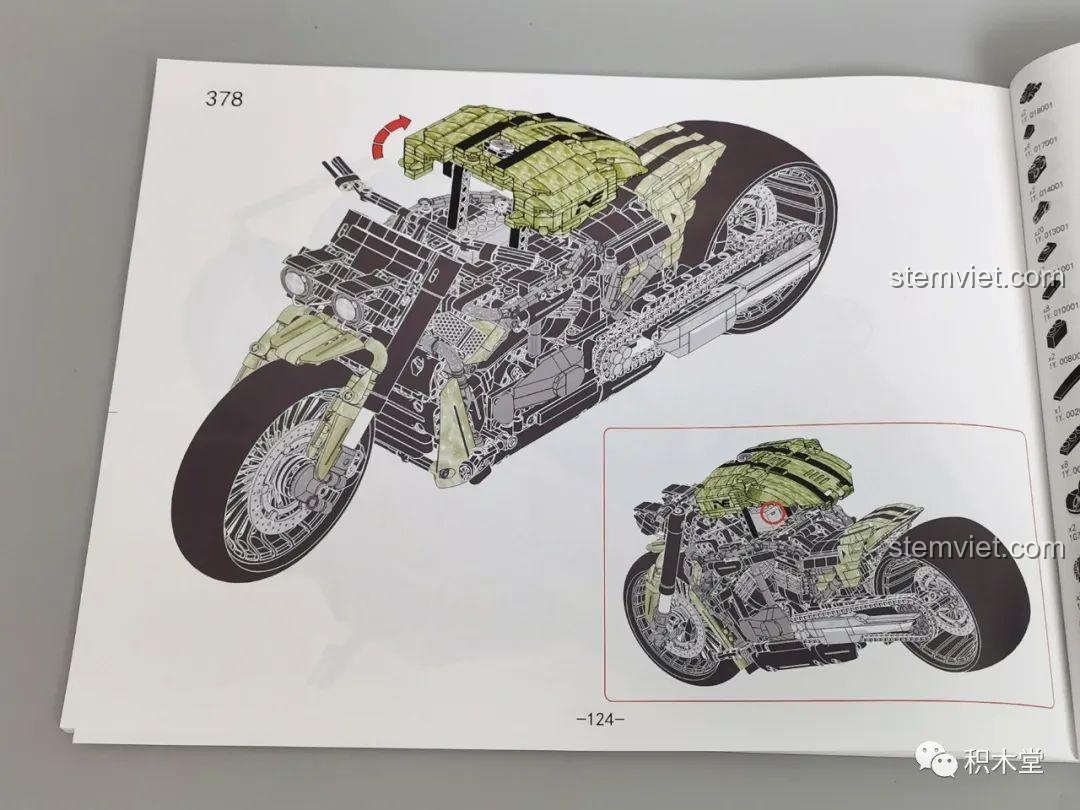 Một trang trong sách hướng dẫn lắp ráp Panlos 672110, cho thấy các bước lắp ráp chi tiết và rõ ràng.