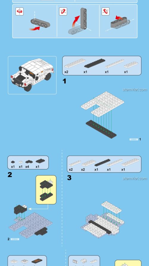 Hướng dẫn lắp ghép Xe Humvee CaDA C55022, sách lắp ghép CaDA C 55022 Xe HMMWV, hướng dẫn lắp ghép CaDA C 55022 Xe quân sự đa dụng, hướng dẫn lắp ghép CaDA 55022 Mô hình Humvee