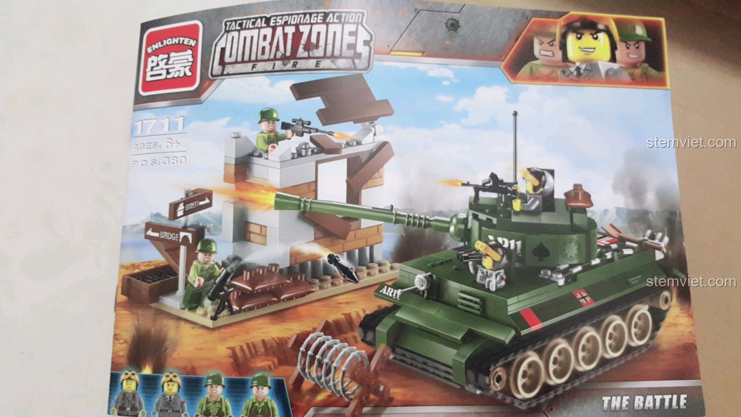 Cuốn sách hướng dẫn lắp ráp của bộ đồ chơi Enlighten 1711 Xe Tăng Phản Công Chiến Trường.