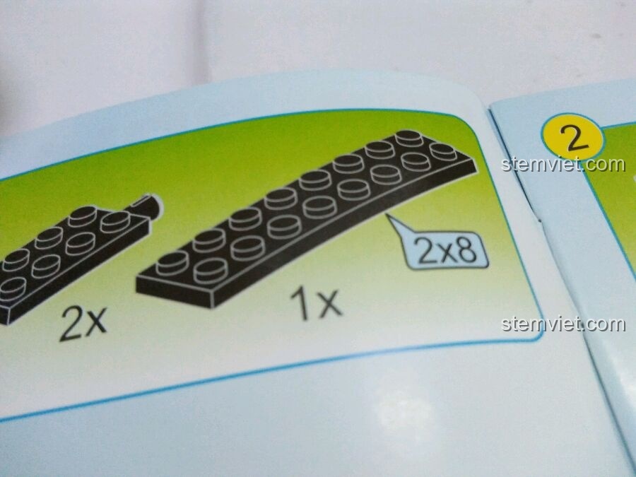 Hướng dẫn lắp ráp bộ Enlighten 1906, bước tiếp theo với các mảnh ghép dài 2x8.