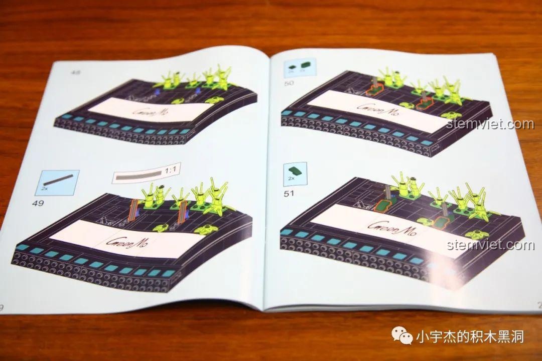 Sách hướng dẫn lắp ráp bộ K Box 10302 Teemo với hình ảnh rõ ràng, dễ hiểu, giúp quá trình lắp ráp thuận lợi.