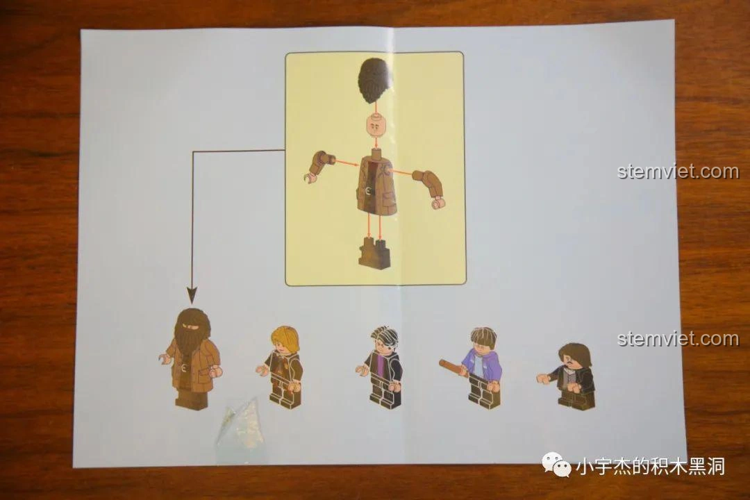 Hướng dẫn lắp ráp các minifigure trong bộ MORK 032101 Ngân hàng Gringotts, chi tiết nhân vật.