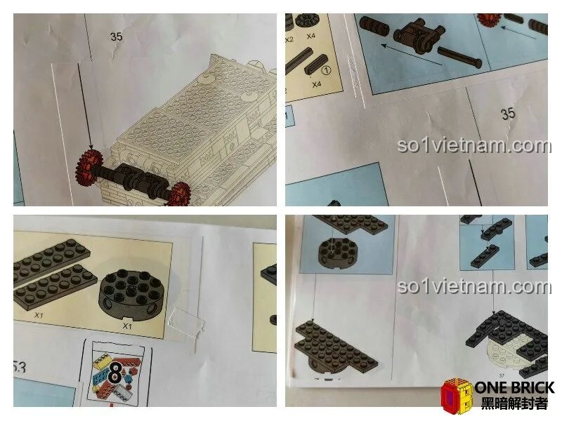 Sách hướng dẫn lắp ráp của bộ Sluban M38B0851 có một vài chi tiết được dán giấy sửa lỗi, một điểm cần lưu ý nhỏ.