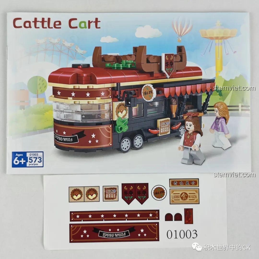 Sách hướng dẫn và bộ sticker của đồ chơi lắp ráp Zhe Gao Xe Lòng Bò Đường Phố 01003