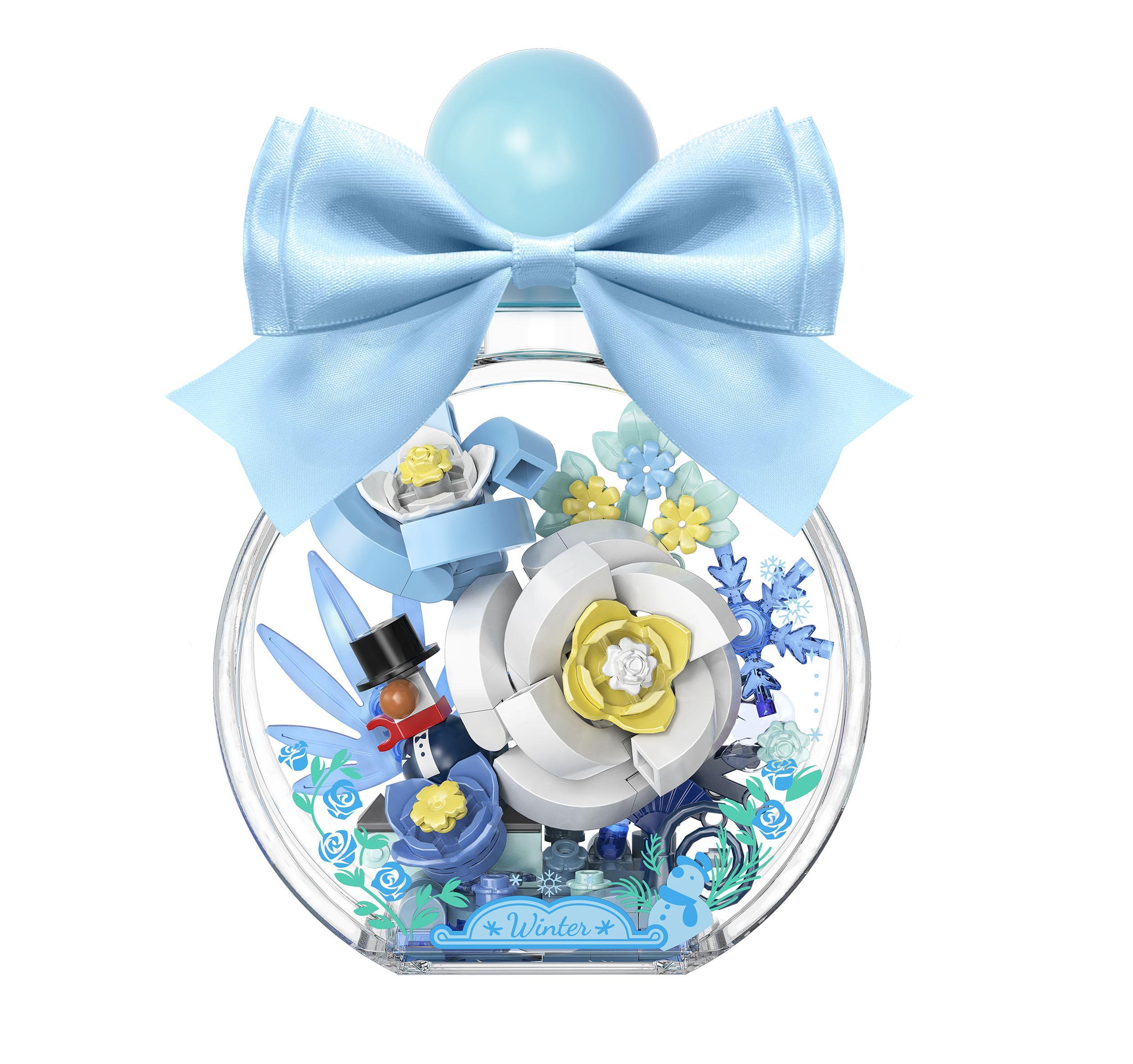 Bộ lắp ghép iBlock ib2101-4 Hoa Tuyết Mùa Đông, mô hình trang trí nghệ thuật tinh xảo, màu sắc xanh trắng vàng, phù hợp bé gái và bé trai 12 tuổi, giá tốt.