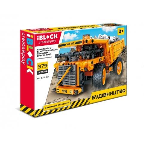 Bộ lắp ráp iBlock PL-920-112 Xe Tải Khai Thác Mỏ 379 mảnh ghép, đồ chơi mô hình công trường cho bé trai 6 tuổi, giá tốt