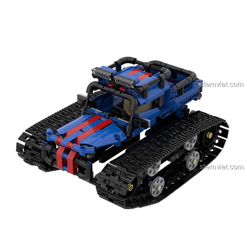 Các chi tiết của bộ lắp ráp Xe bánh xích lập trình IHONEYCOMB 1812, đồ chơi STEM cho bé trai 8 tuổi.