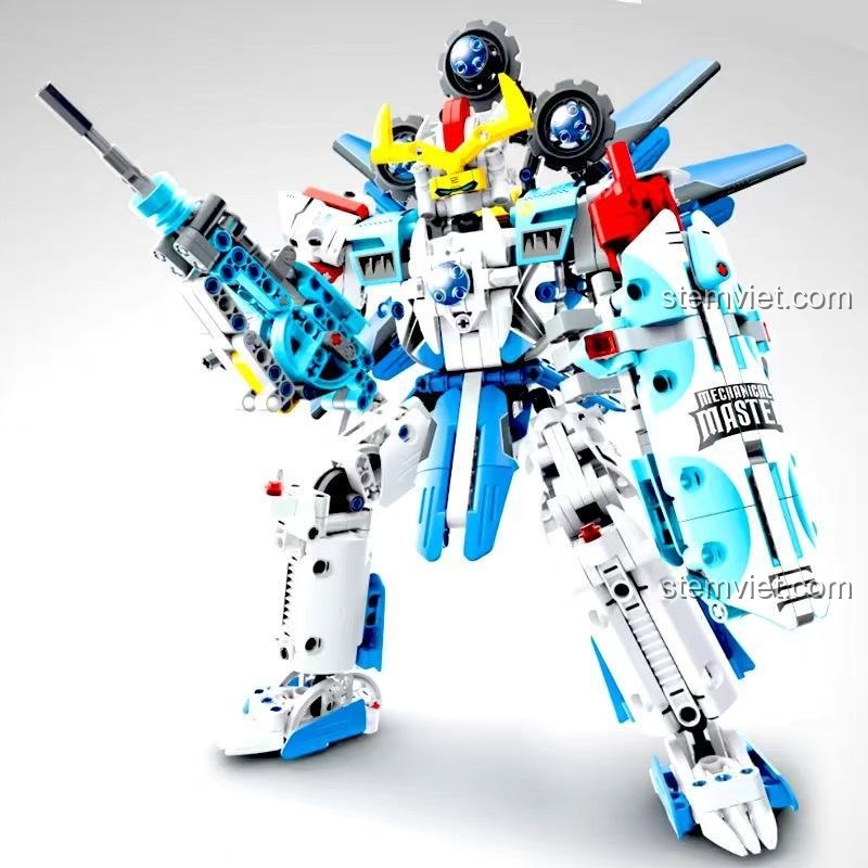 Đồ chơi mô hình Robot Chiến Đấu QIHUI 6816, robot lắp ráp với khớp nối linh hoạt, phát triển tư duy sáng tạo cho bé trai.