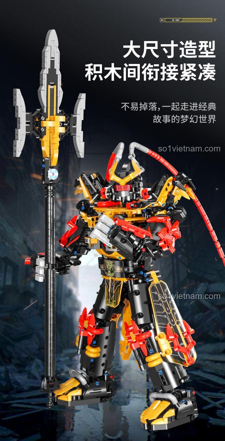 Mô hình Robot Lữ Bố IM.Master QIHUI 6820 cầm Phương Thiên Họa Kích, đồ chơi mô hình 2088 mảnh ghép, chất lượng cao, cho bé trai 8 tuổi.