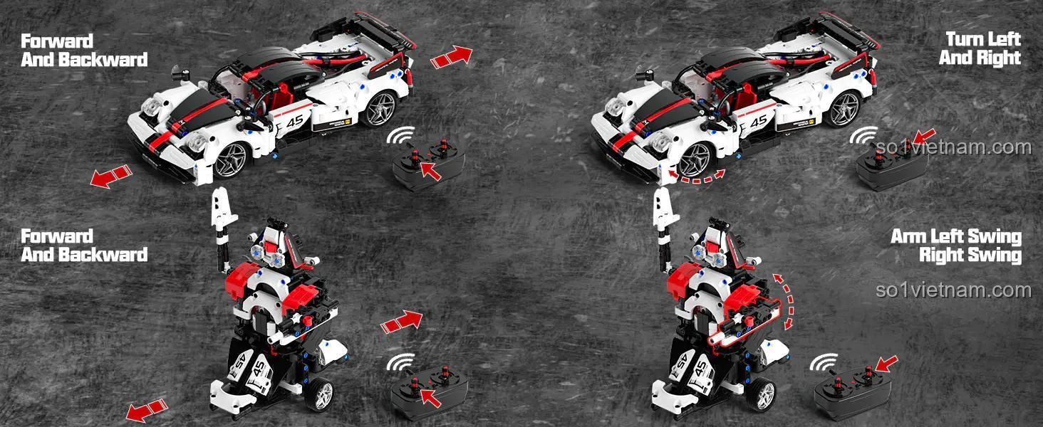 đồ chơi mô hình IM.Master 8045, hướng dẫn điều khiển từ xa xe và robot, cho bé trai 8 tuổi, giá tiết kiệm.