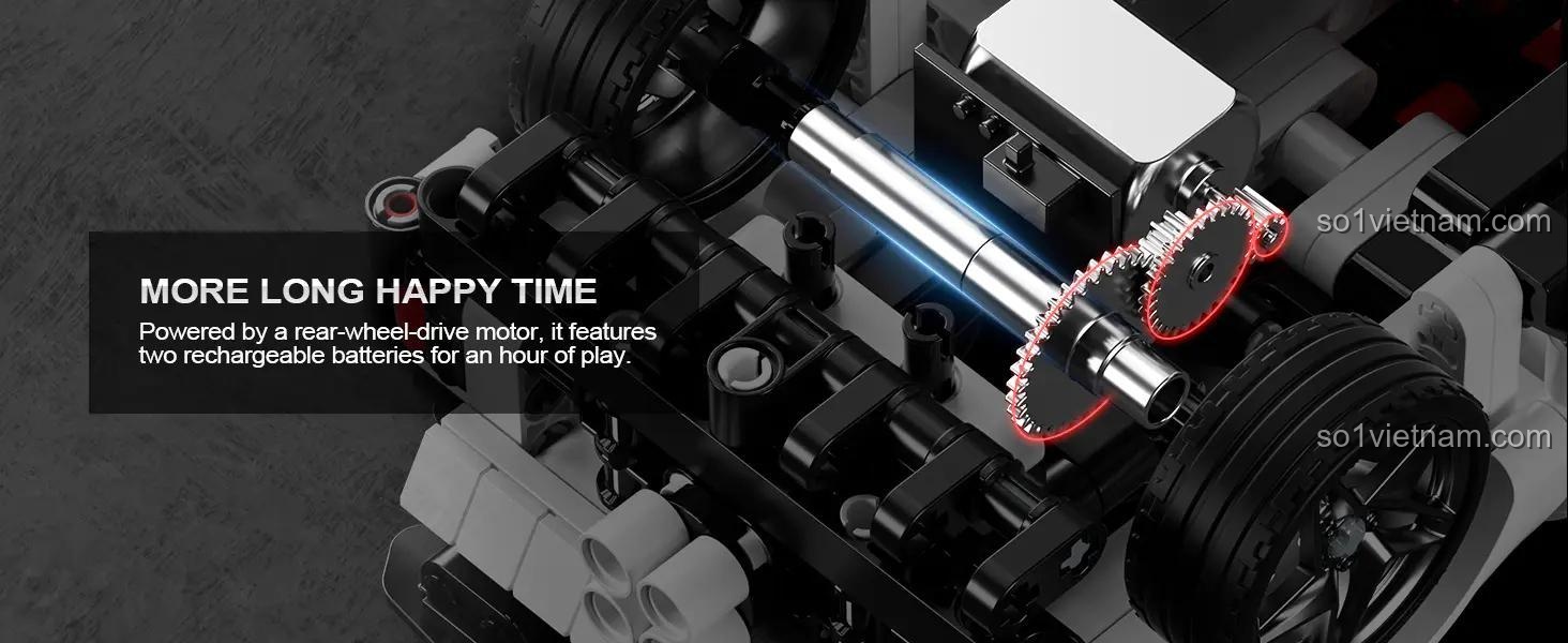 bộ xếp hình Robot biến hình Pagani 8045, động cơ cầu sau mạnh mẽ, tăng cường khả năng vận động cho bé trai 8 tuổi.