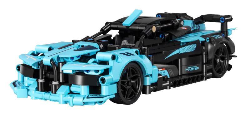 Bộ lắp ghép Siêu xe Bugatti Chiron IM.Master QIHUI 8046 màu xanh dương đen, mô hình xe đua tỉ lệ 1:18, đồ chơi mô hình cho bé trai 8 tuổi, giá tốt.