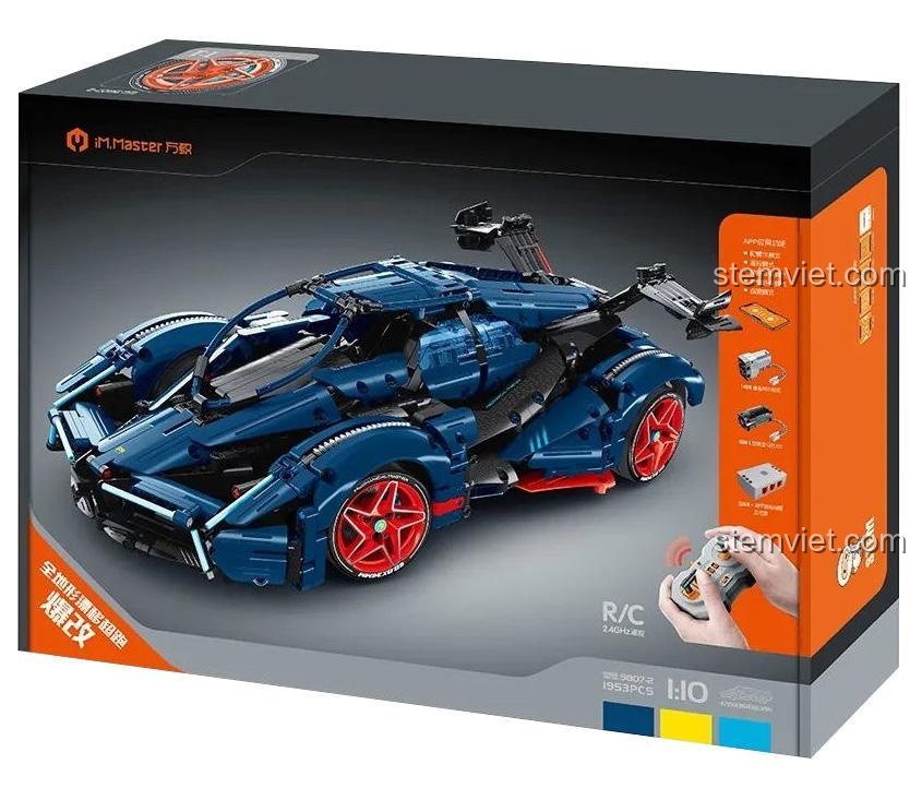 Hộp bộ đồ chơi 9807-2 Siêu xe Lamborghini V12 Vision Gran Turismo QIHUI IM.Master, thể hiện tính năng điều khiển từ xa và 1953 mảnh ghép, món quà đáng tiền cho con trai 14+.