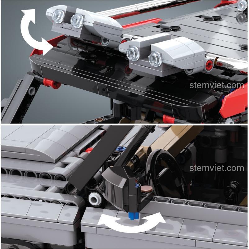 Đồ chơi mô hình i'm V 42010 Xe Land Rover Defender Bán Xích Prinoth với các chi tiết đèn và nội thất có thể điều chỉnh, mang lại trải nghiệm lắp ráp chân thực