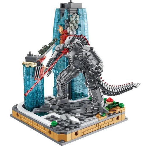 Mô hình Mechagodzilla và bối cảnh trận chiến đô thị, bộ lắp ghép inbrixx 687203, 375 chi tiết, dành cho bé trai 14 tuổi, lấy cảm hứng từ phim Godzilla vs. Kong, giá tốt