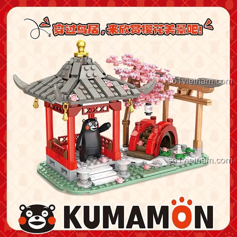 Công viên hoa anh đào Kumamon Inbrixx, Khu vườn Nhật Bản Kumamon 880011, đồ chơi sáng tạo cho bé trai bé gái 6 tuổi, cảnh sắc thanh bình