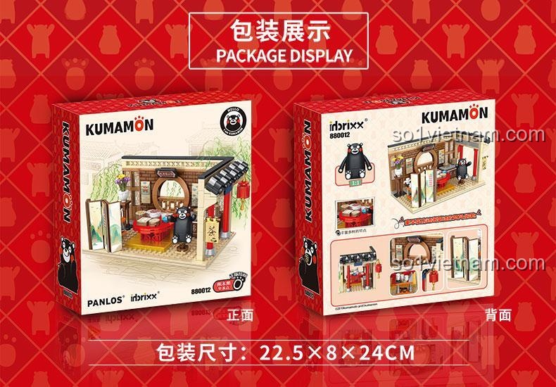Đồ chơi lắp ghép Inbrixx 880012 Quán Trà Sáng Kumamon, mô hình kiến trúc Nhật Bản, phù hợp bé trai bé gái 6 tuổi, giá tiết kiệm.