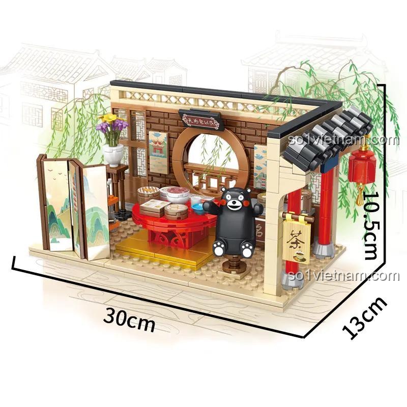 Hộp đồ chơi lắp ghép Inbrixx 880012 Quán Trà Sáng Kumamon, thiết kế đẹp mắt, quà tặng ý nghĩa cho bé trai bé gái 6 tuổi.